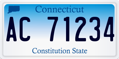 CT license plate AC71234