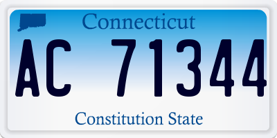 CT license plate AC71344