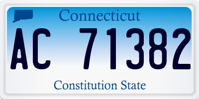 CT license plate AC71382