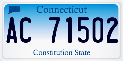 CT license plate AC71502