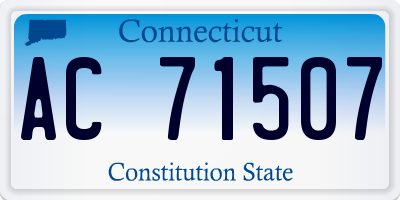 CT license plate AC71507