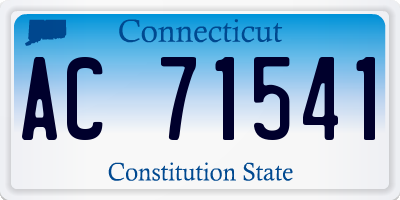 CT license plate AC71541