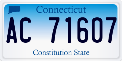 CT license plate AC71607