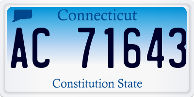 CT license plate AC71643