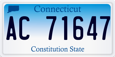 CT license plate AC71647