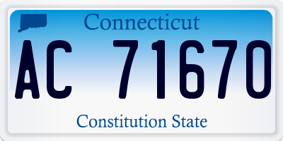 CT license plate AC71670