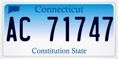 CT license plate AC71747