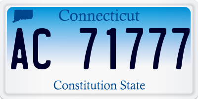 CT license plate AC71777