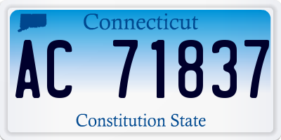 CT license plate AC71837