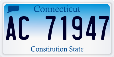 CT license plate AC71947