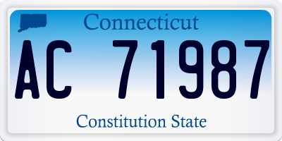 CT license plate AC71987