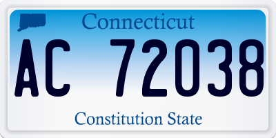 CT license plate AC72038