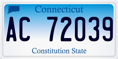 CT license plate AC72039