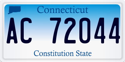 CT license plate AC72044