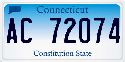 CT license plate AC72074