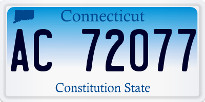 CT license plate AC72077