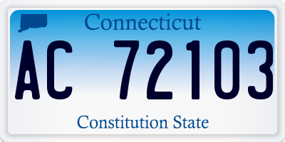 CT license plate AC72103