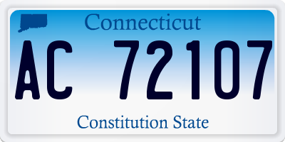 CT license plate AC72107