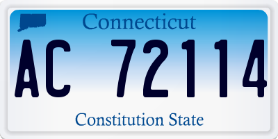 CT license plate AC72114