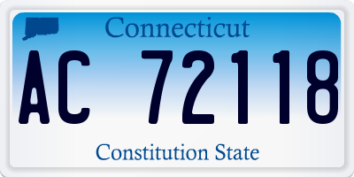 CT license plate AC72118