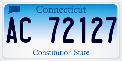 CT license plate AC72127
