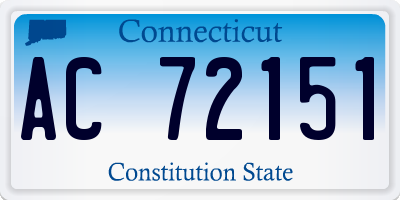 CT license plate AC72151