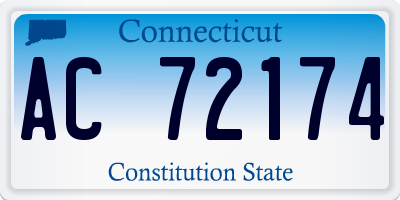 CT license plate AC72174