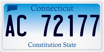 CT license plate AC72177