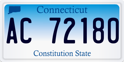 CT license plate AC72180