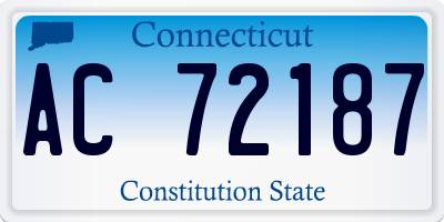 CT license plate AC72187