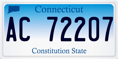 CT license plate AC72207