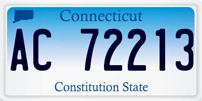 CT license plate AC72213