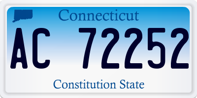 CT license plate AC72252