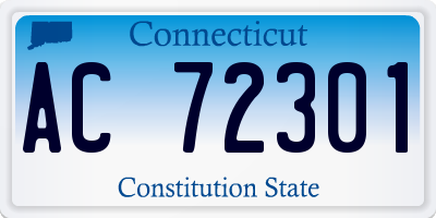 CT license plate AC72301