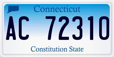 CT license plate AC72310