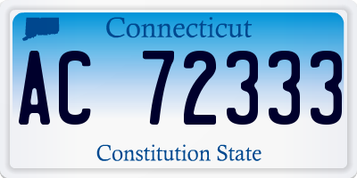 CT license plate AC72333