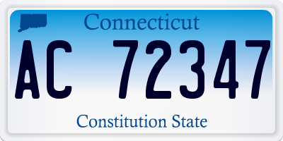 CT license plate AC72347