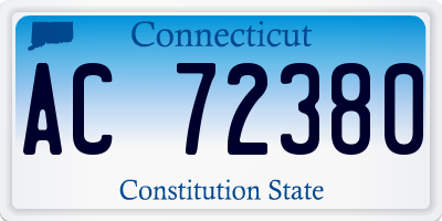 CT license plate AC72380