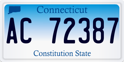 CT license plate AC72387