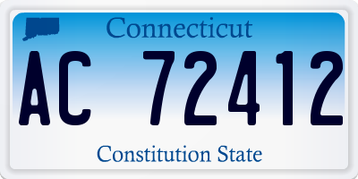 CT license plate AC72412