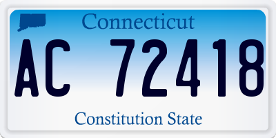 CT license plate AC72418