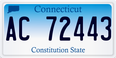 CT license plate AC72443