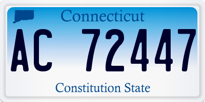 CT license plate AC72447