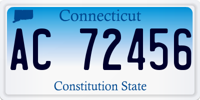 CT license plate AC72456