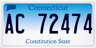 CT license plate AC72474