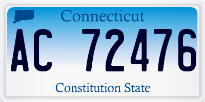 CT license plate AC72476