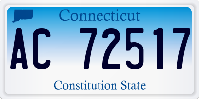 CT license plate AC72517