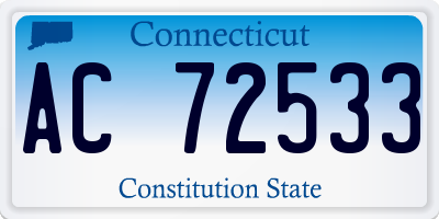 CT license plate AC72533