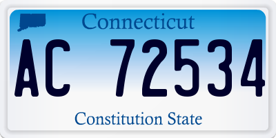 CT license plate AC72534
