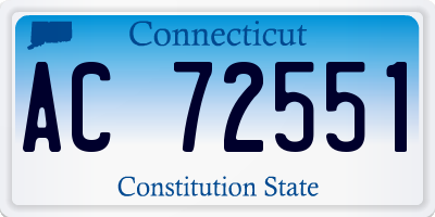 CT license plate AC72551